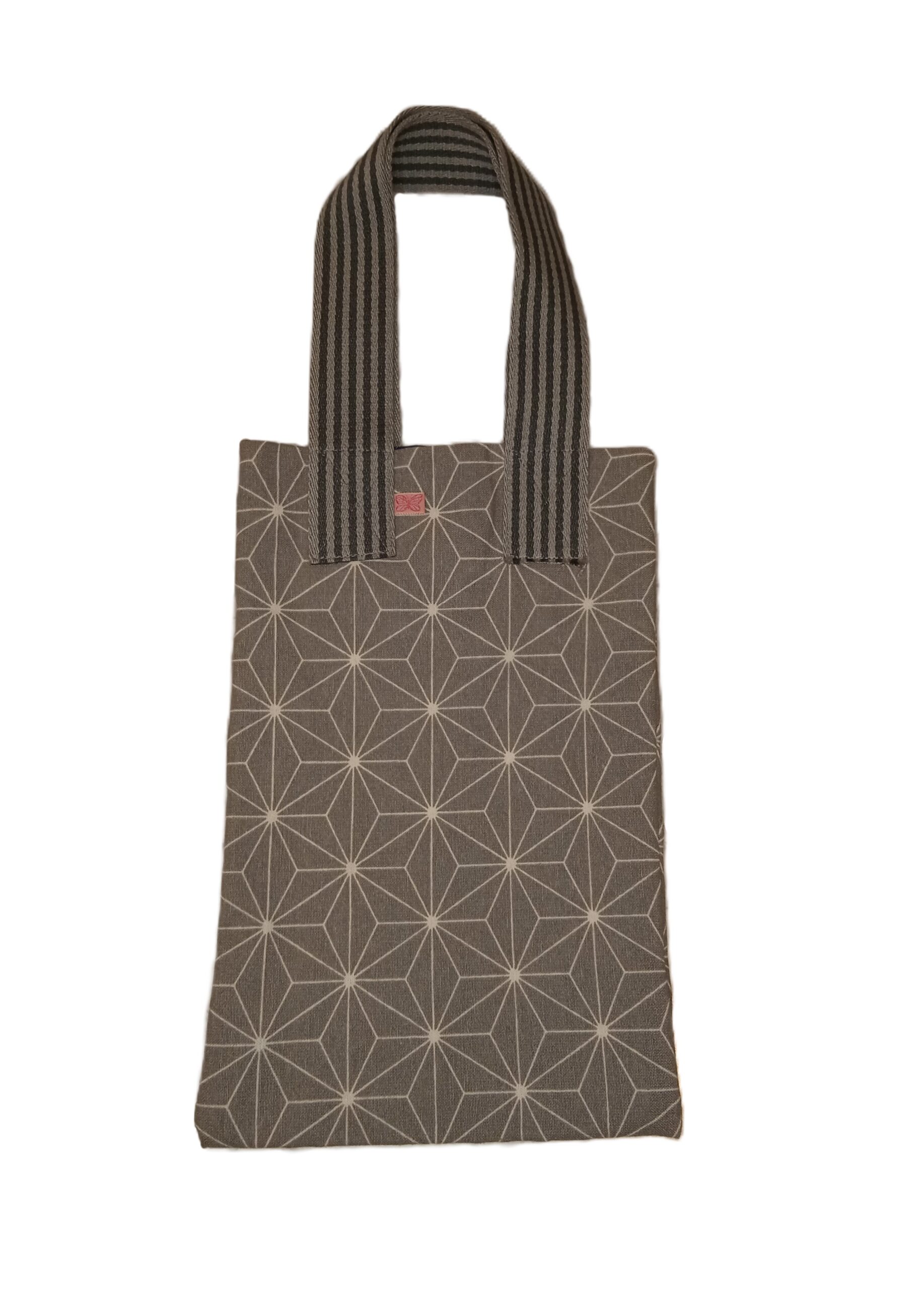 Lille taske, grå med stjerner og prikker