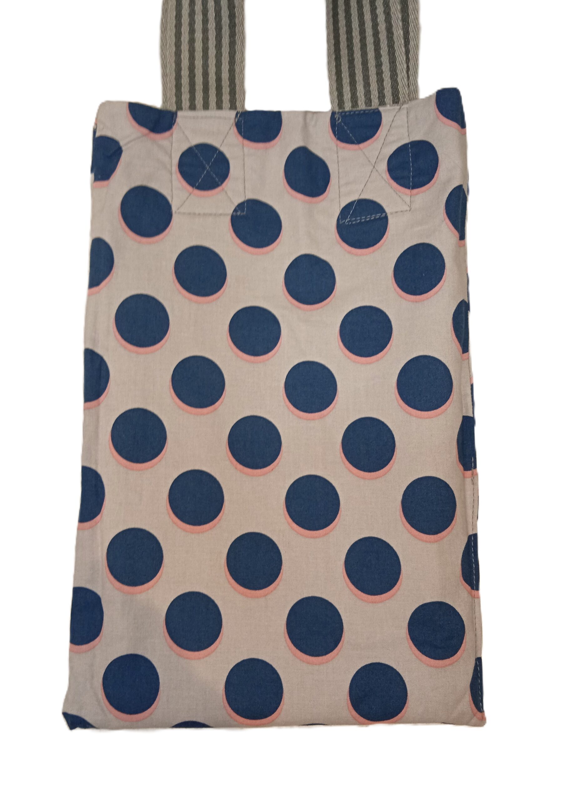 Lille taske, grå med stjerner og prikker - vendbar inderside