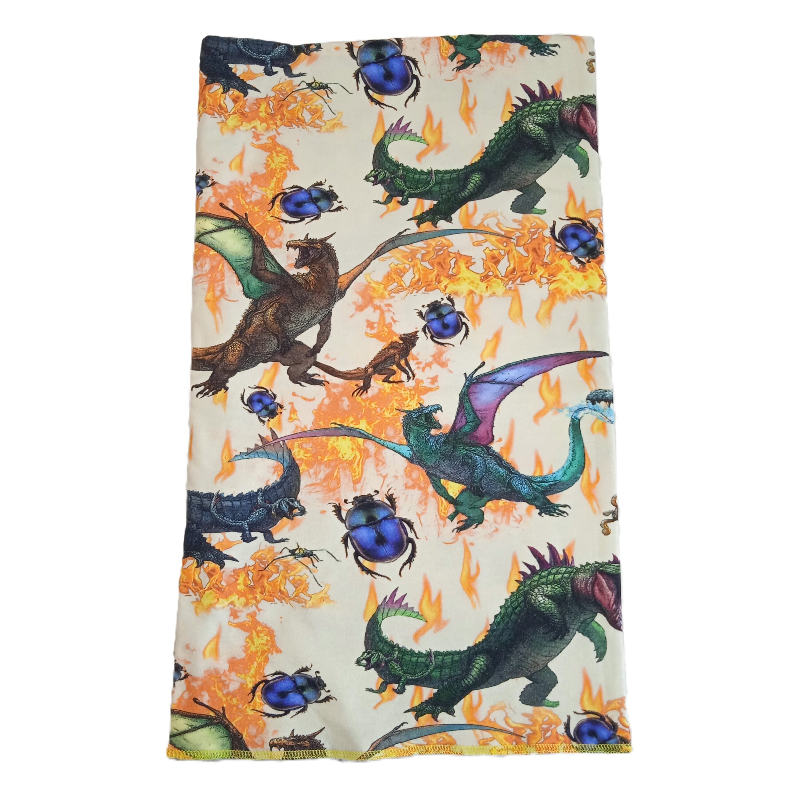 Beige halsedisse med fantasidyr