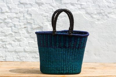 Oval indkøbskurv - BLÅ