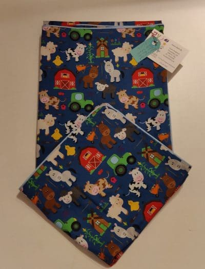 Baby sengetøj - Blå med bondegård