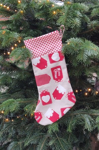 Julesok m/ søde til og fra kort motiv og hjertekant