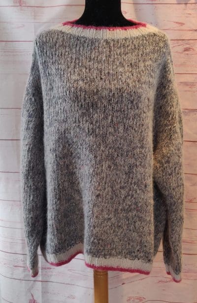 Lækker strik, Gråblå str. over size L-3XL