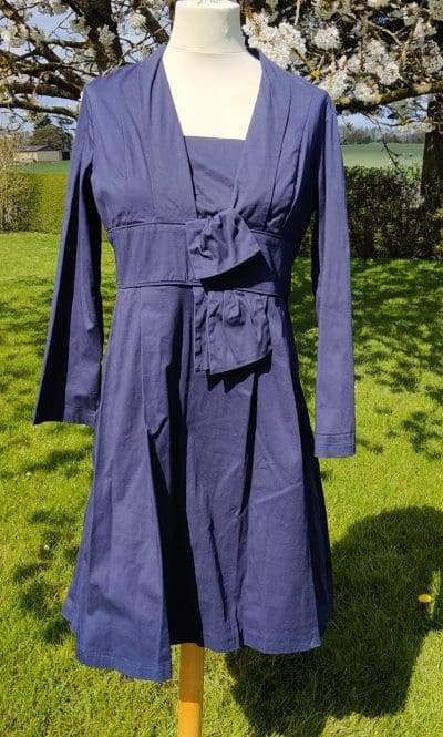 Retro/ Pin-up kjole, Flot blå. str. 46
