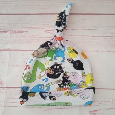 Babyhue med barbapapa. Str. 42-48 cm