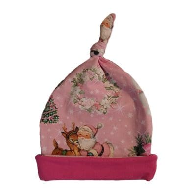 Lyserød julebabyhue Str. 42-48 cm