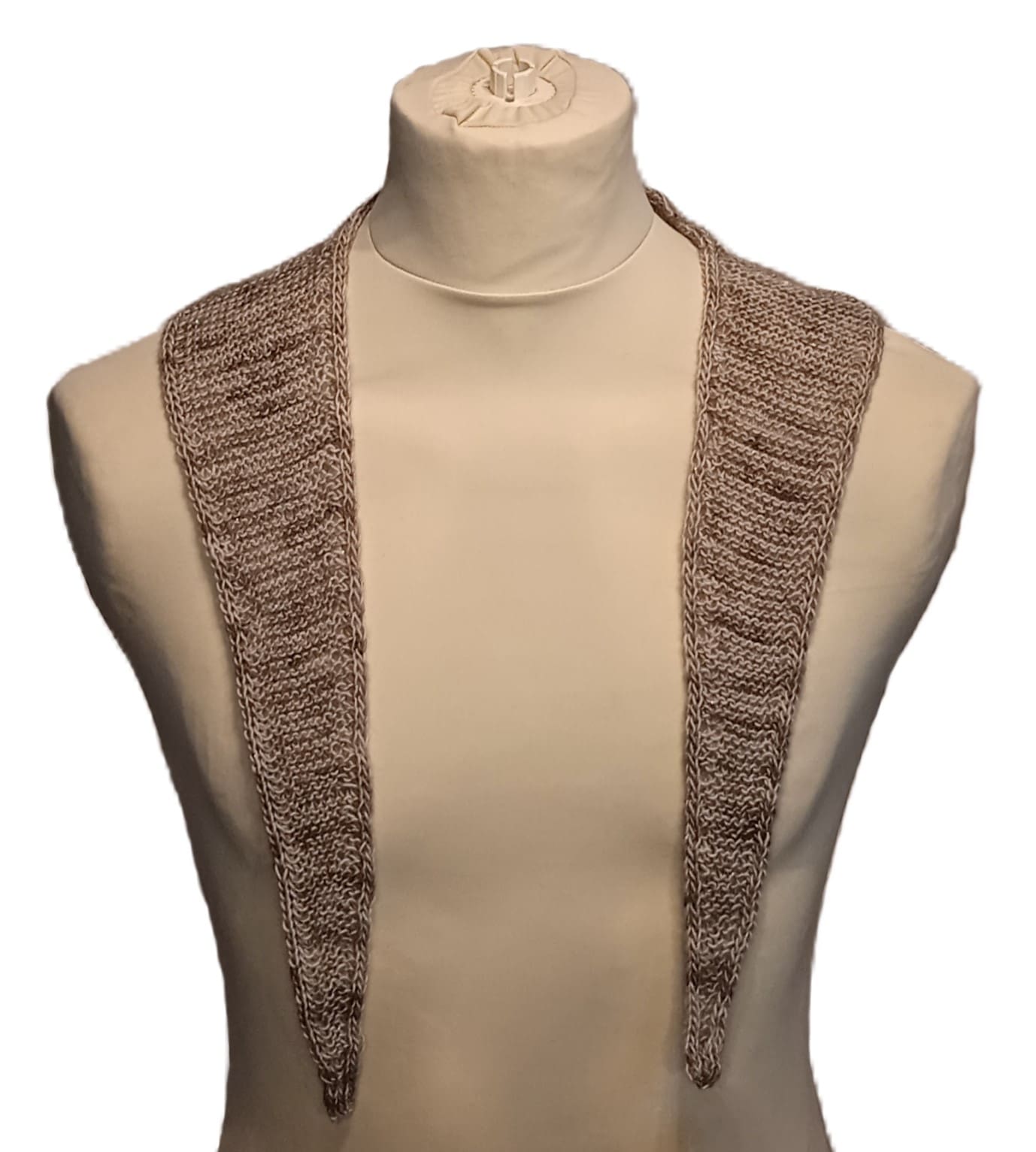 Beige med sølv "Sofie" halstørklæde - Billede 2