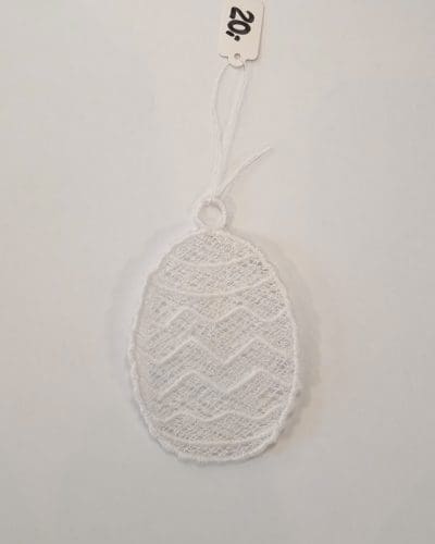Påskeæg ornament ophæng, Hvid.