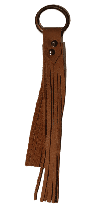 Nøglering. Cognac farvet læder.